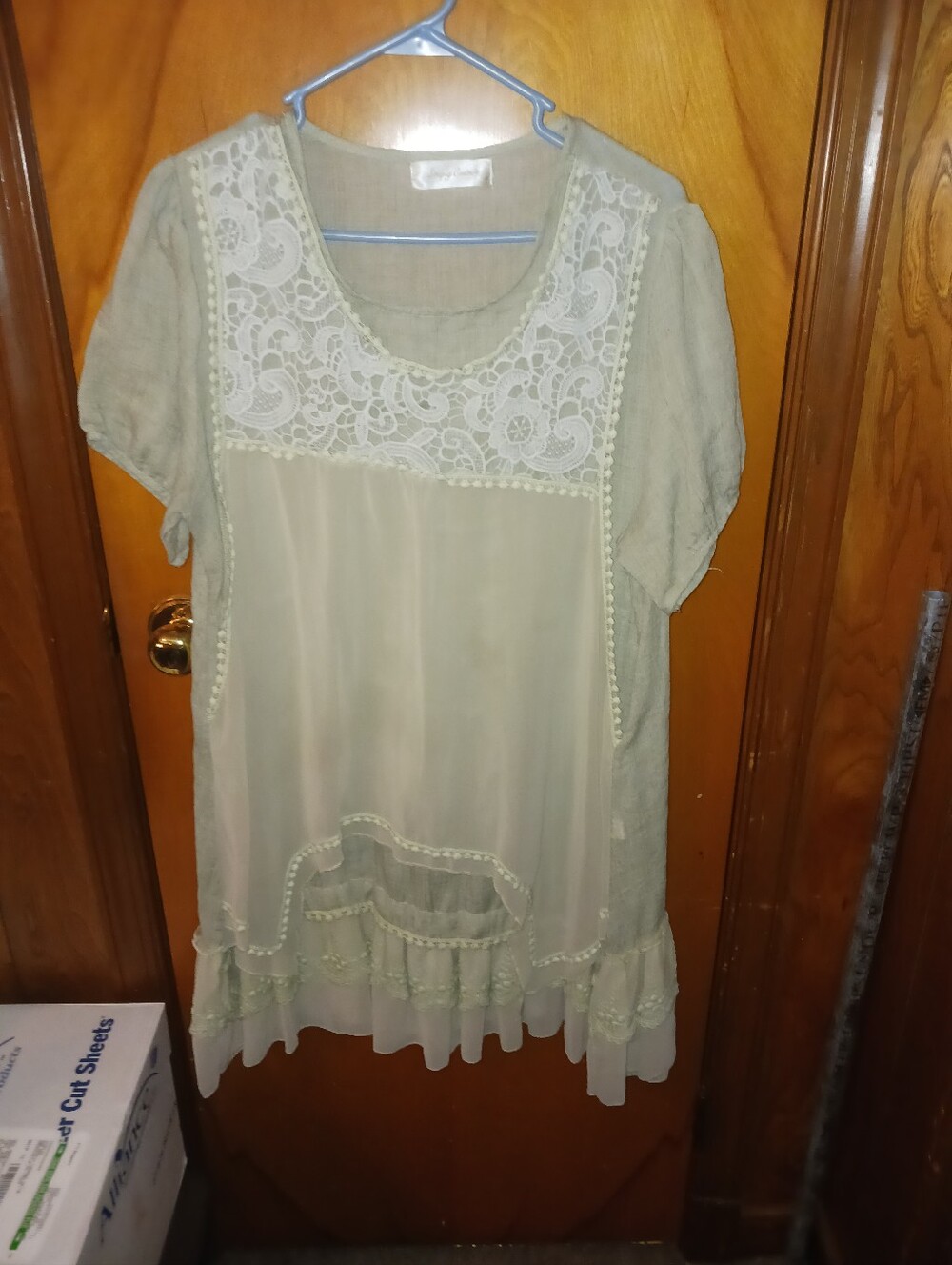 Simply Couture Cream Lace Panel Tunic Dress